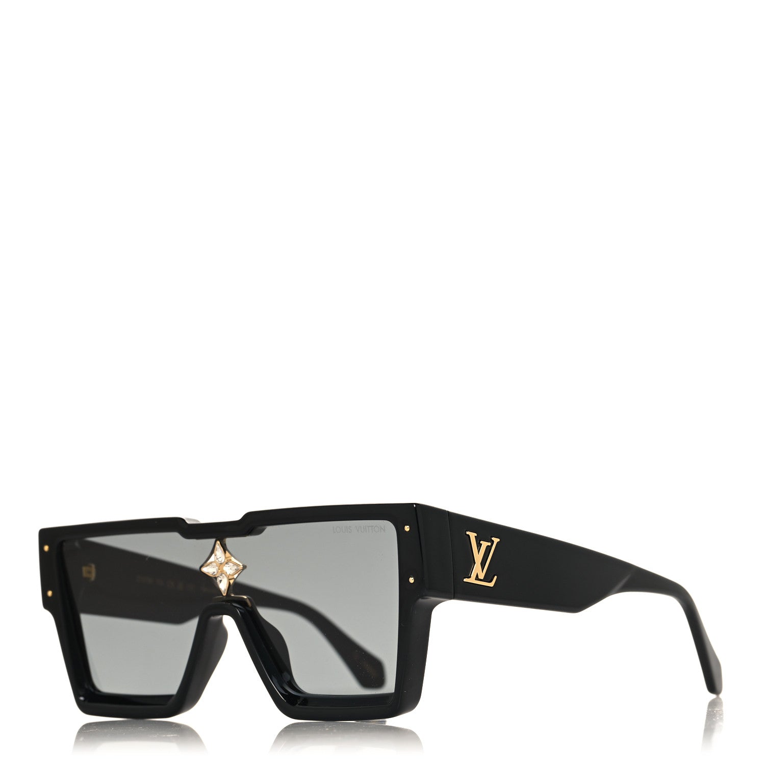 Louis Vuitton Acetate Swarovski Crystal Cyclone Sunglasses Z1578E Black 1 of 7