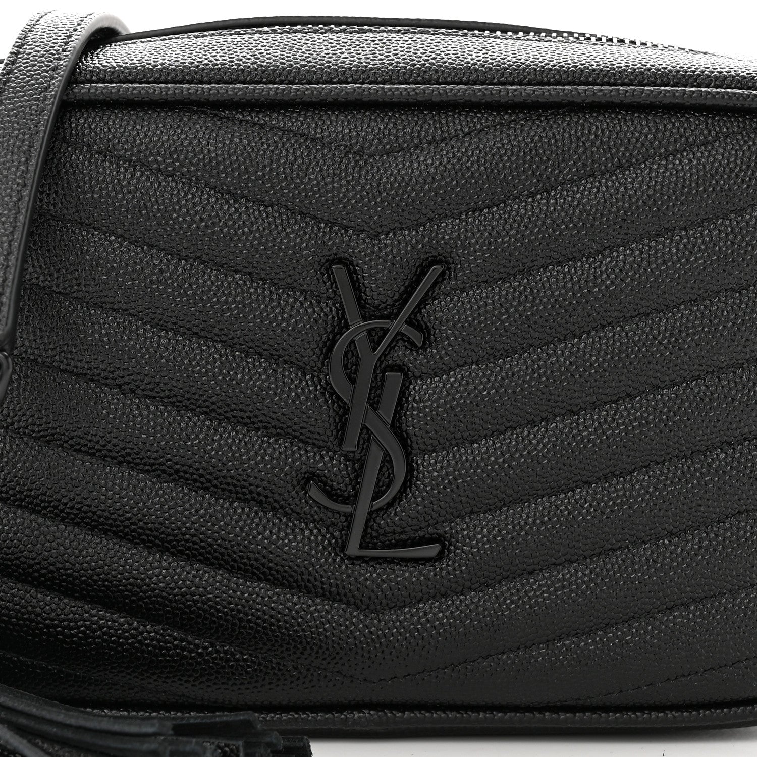 Saint Laurent Grain De Poudre Matelasse Monochrome Monogram Mini Lou Camera Bag Black 8 of 11