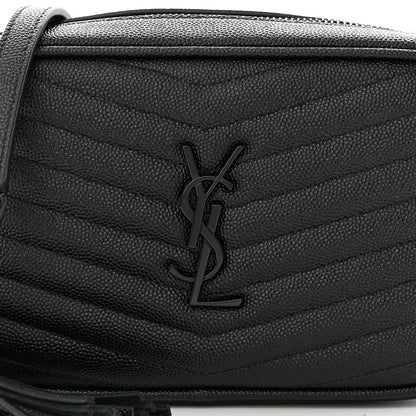 Saint Laurent Grain De Poudre Matelasse Monochrome Monogram Mini Lou Camera Bag Black 8 of 11