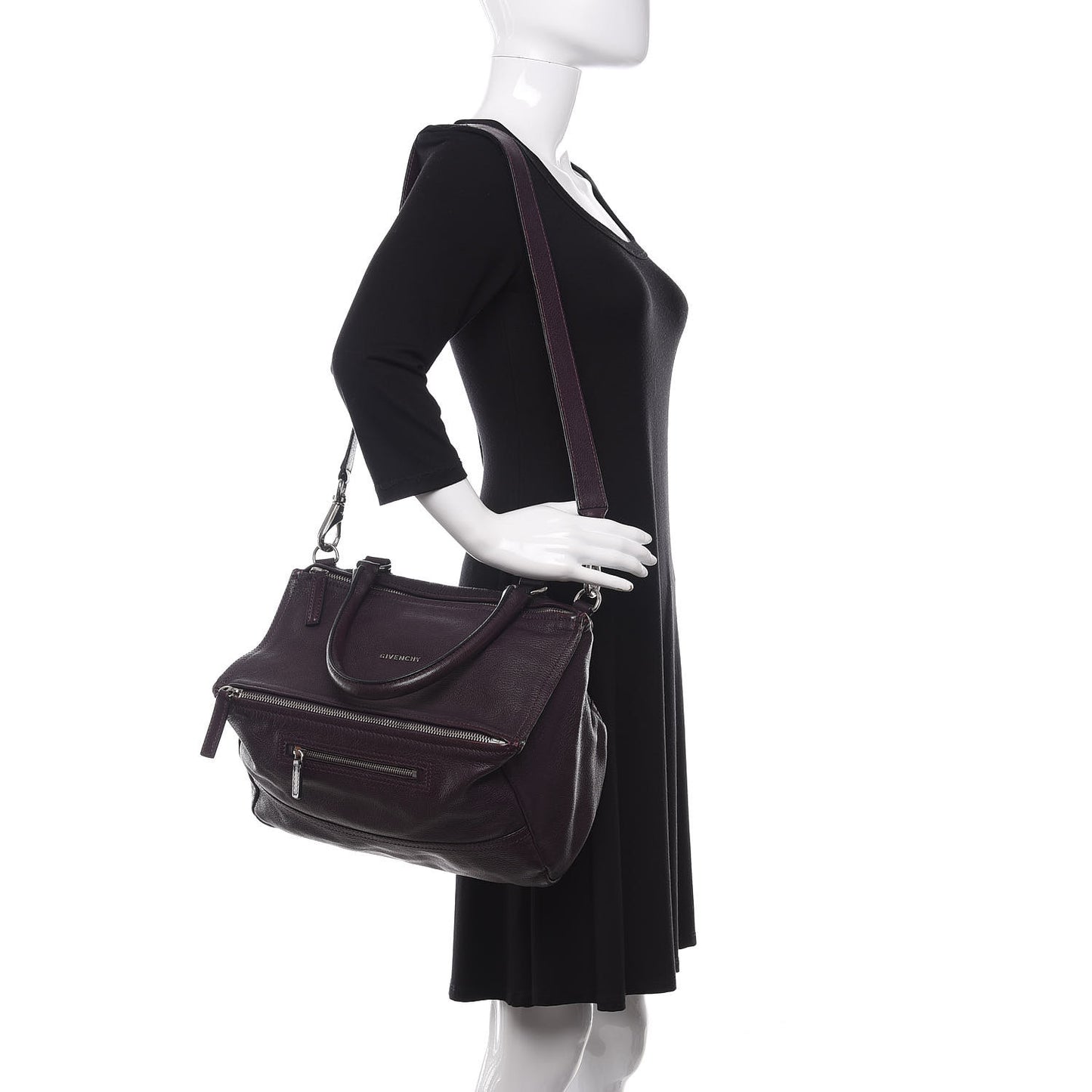 Sugar Goatskin Large Pandora Aubergine