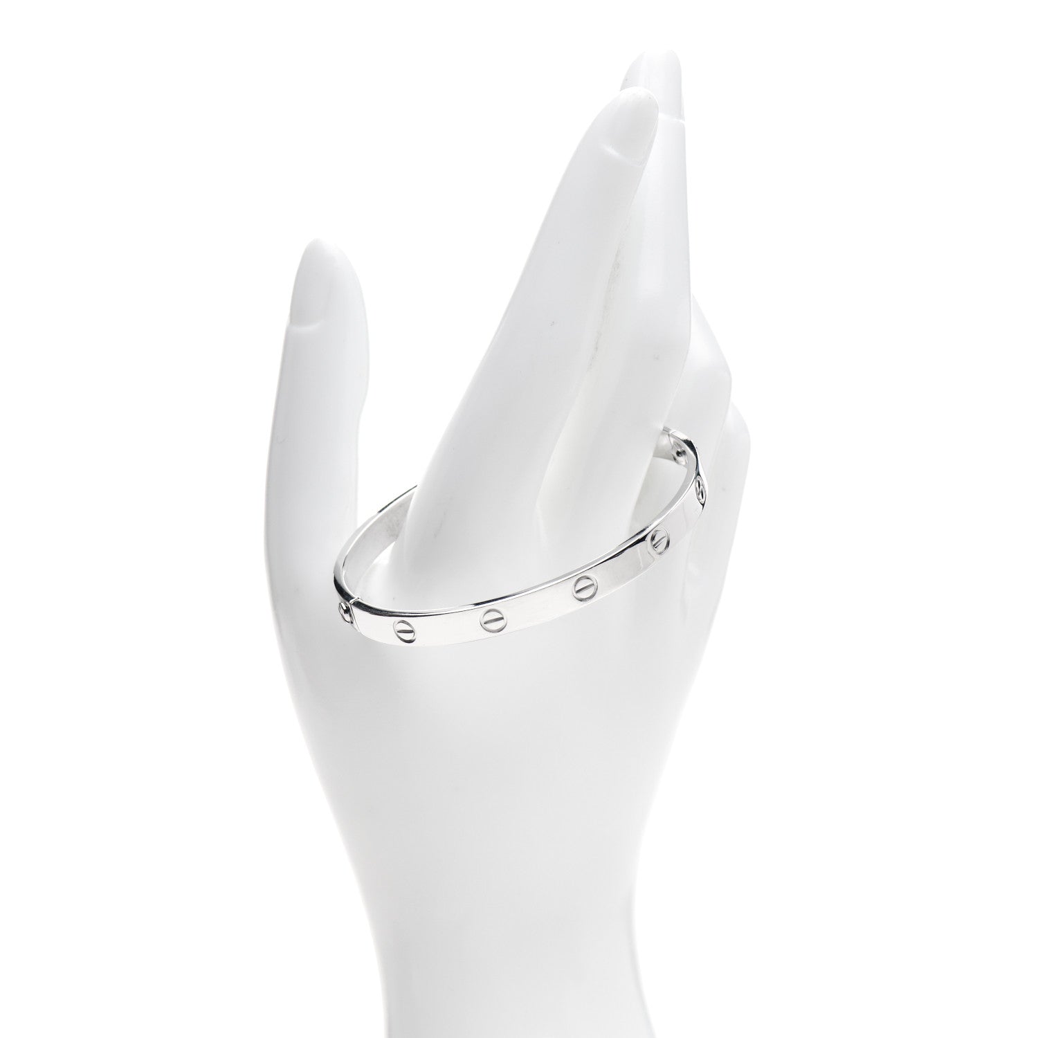 Cartier 18K White Gold LOVE Bracelet 19 2 of 8