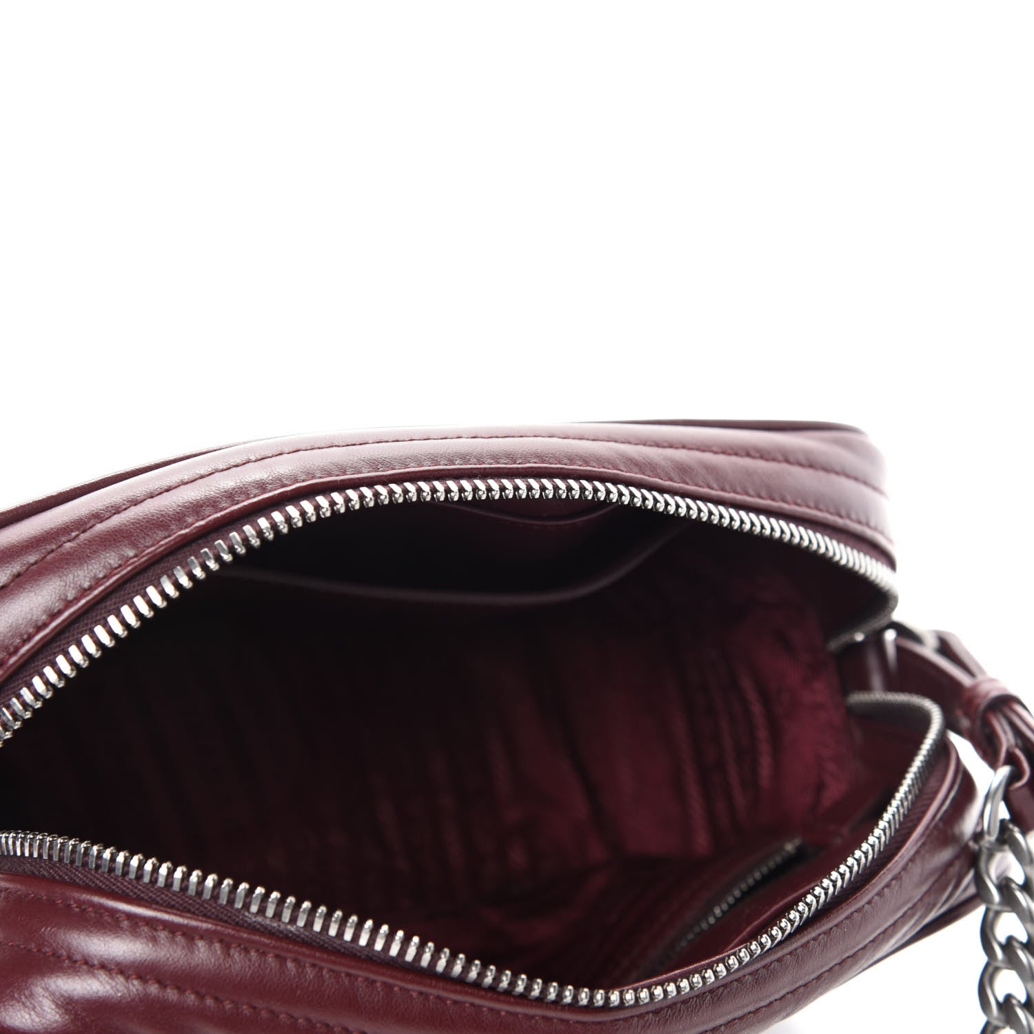 Prada Soft Calfskin Impunture Diagramme Camera Bag Granato 5 of 9