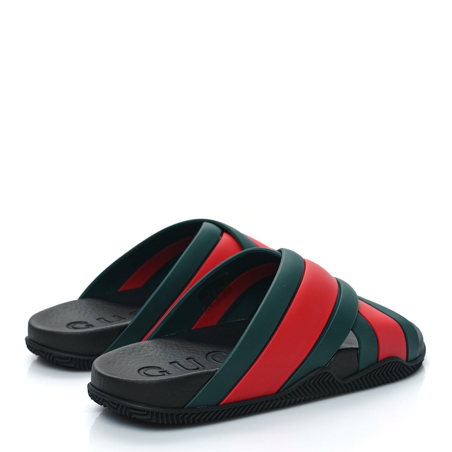 Rubber Web Womens Criss Cross Slide Sandals 37 Green Red
