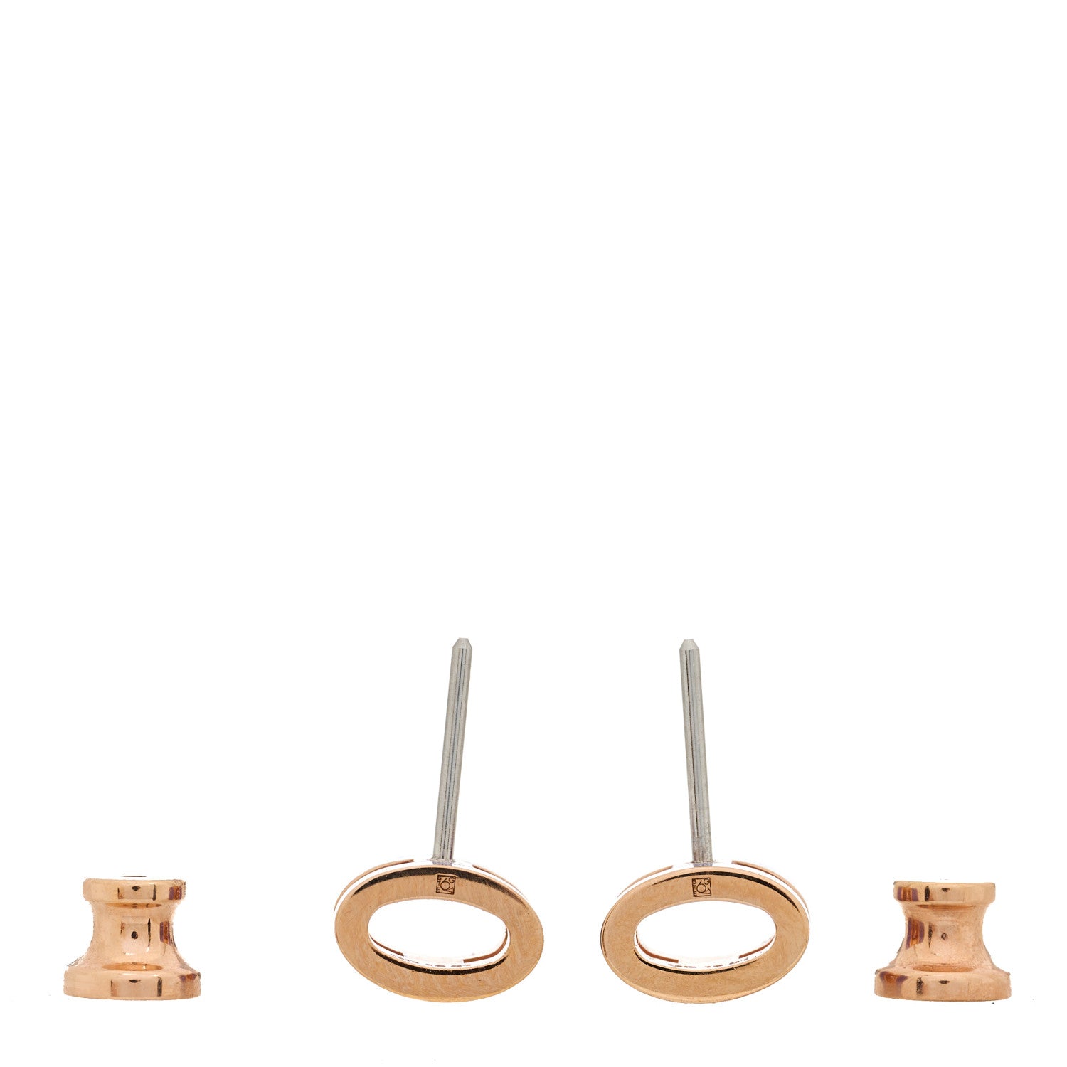 Hermes Rose Gold Lacquered Mini Pop H Earrings Lilac 4 of 5