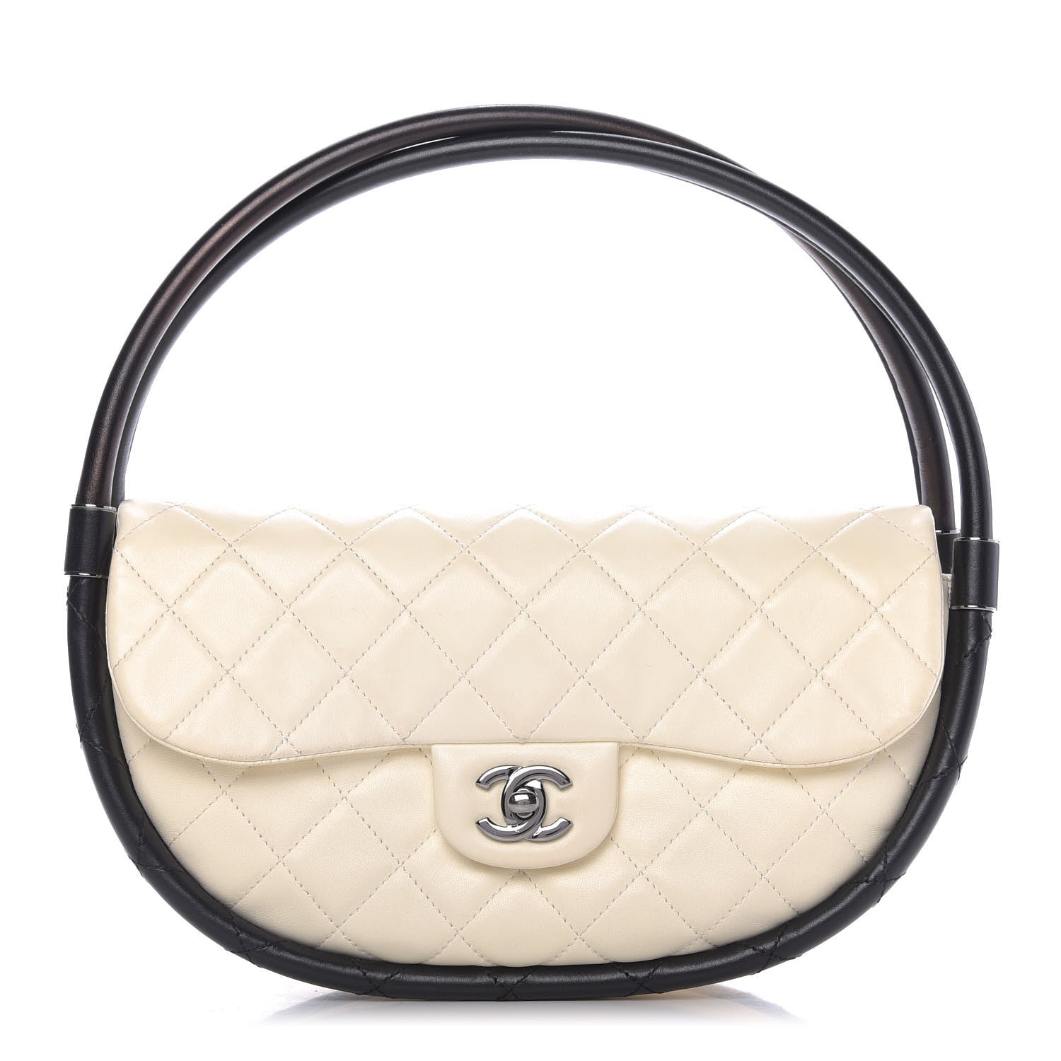 Chanel Quilted Lambskin Small Hula Hoop Flap Ivory 1 of 10
