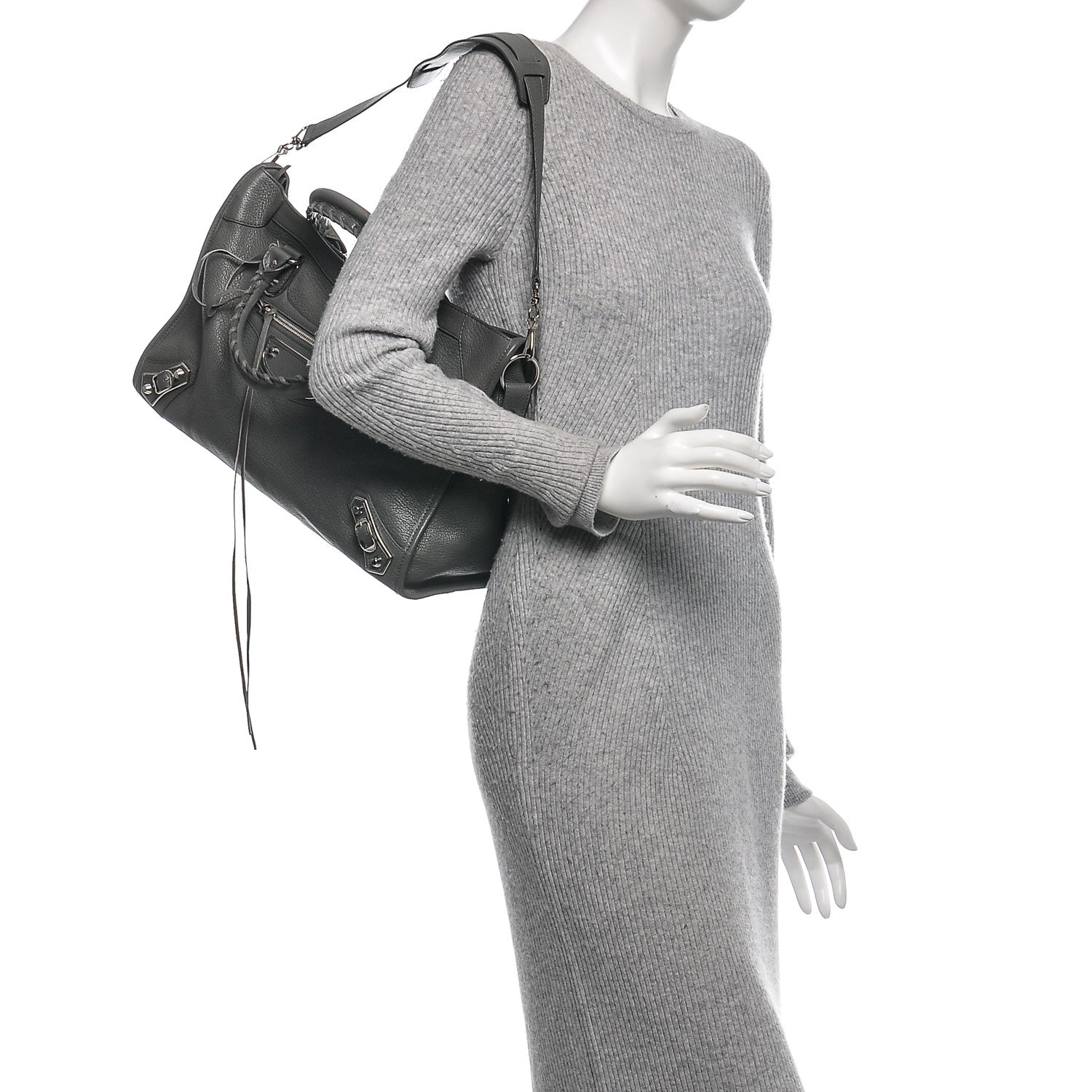 Balenciaga Chevre Silver Metallic Edge Hardware City Gris Acier 2 of 6