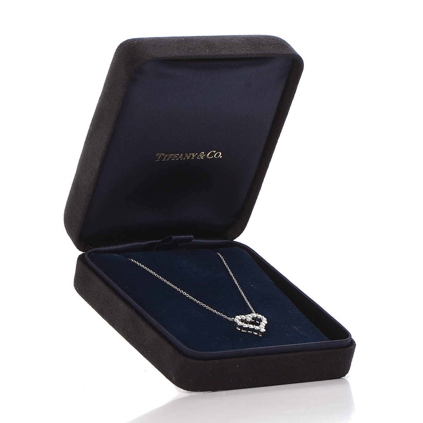 Platinum Diamond Small Heart Pendant Necklace