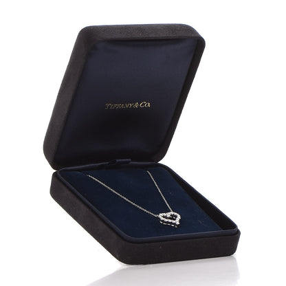Tiffany Platinum Diamond Small Heart Pendant Necklace 6 of 6