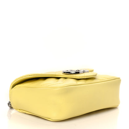 Gucci Calfskin Matelasse Super Mini GG Marmont Shoulder Bag Banana 4 of 9