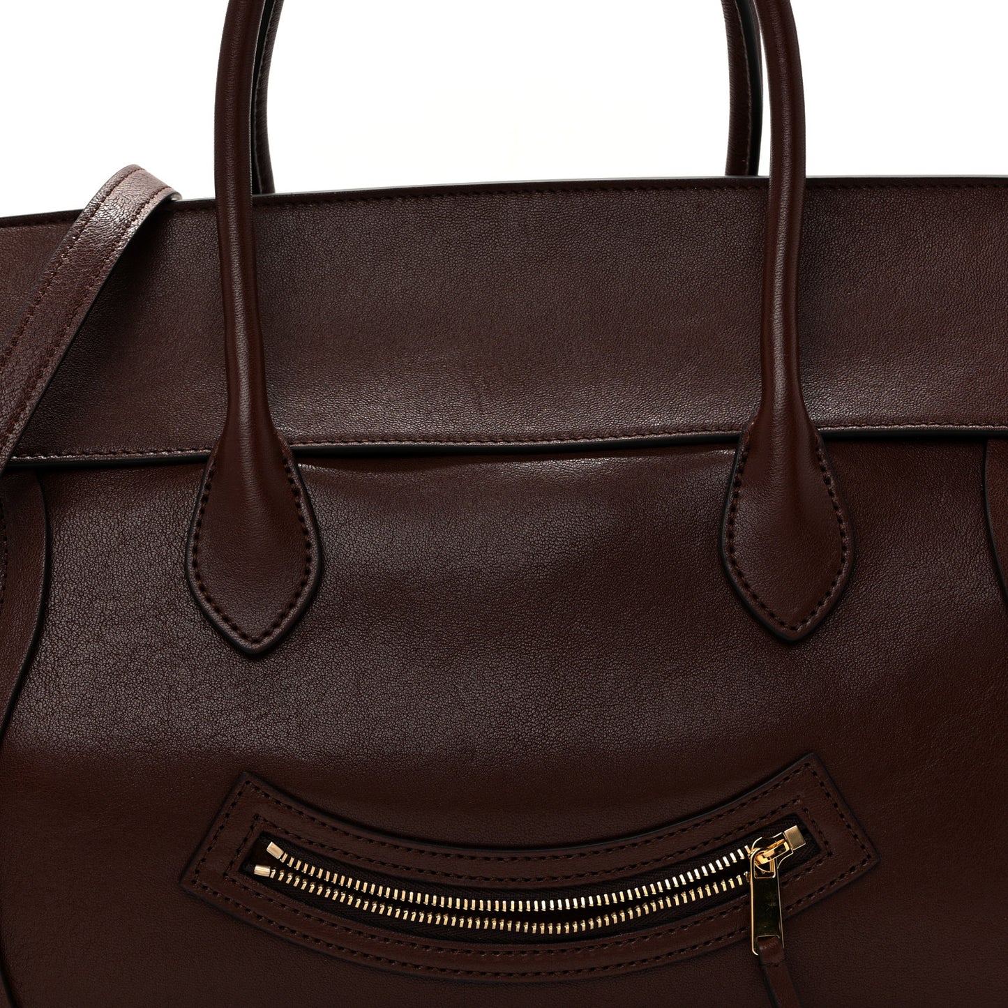 Supple Shiny Lambskin Medium Smiling New Luggage Brick
