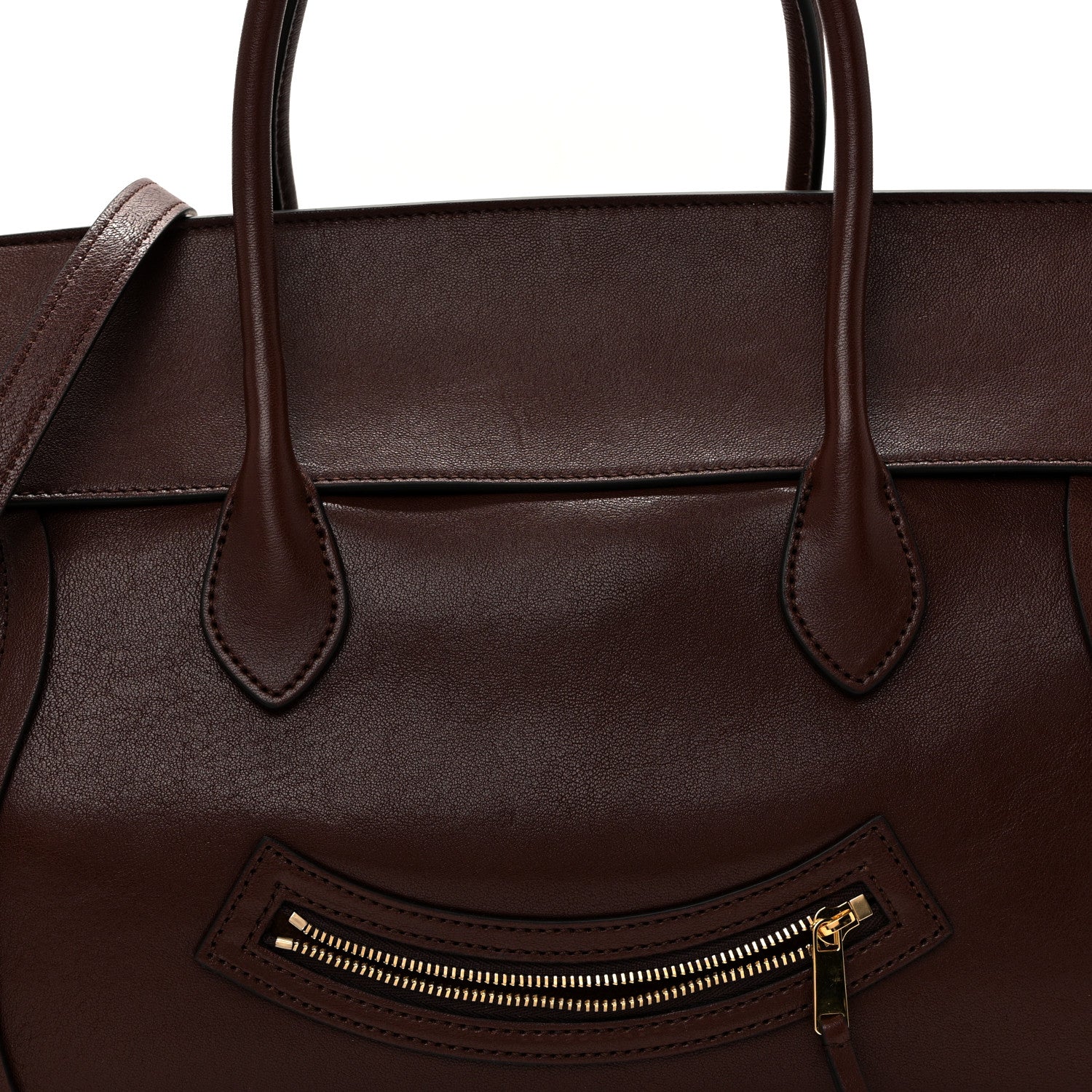 Celine Supple Shiny Lambskin Medium Smiling New Luggage Brick 7 of 9