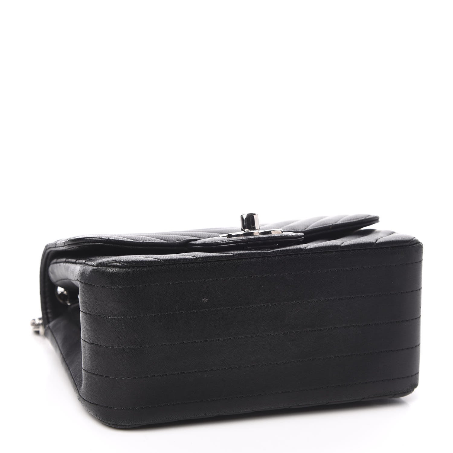 Chanel Lambskin Chevron Quilted Mini Square Flap Black 4 of 10