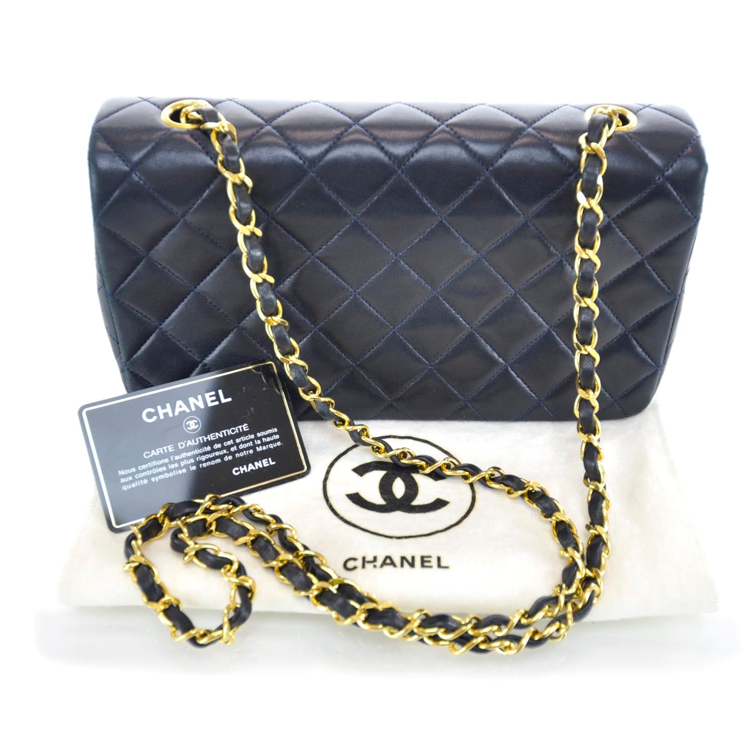 Chanel Lambskin Quilted Small Flap Navy Blue 3 of 10