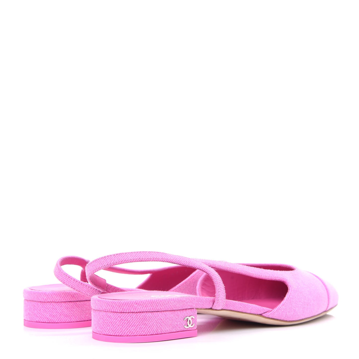 Denim Cap Toe CC Slingback Flats 40 Neon Pink