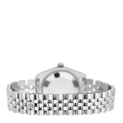Rolex Stainless Steel 18K White Gold 31mm Oyster Perpetual Datejust Watch Silver Roman 178274 3 of 5