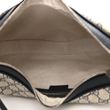Gucci GG Supreme Monogram Textured Calfskin Web Large Attache Shoulder Bag Beige Blue 5 of 10