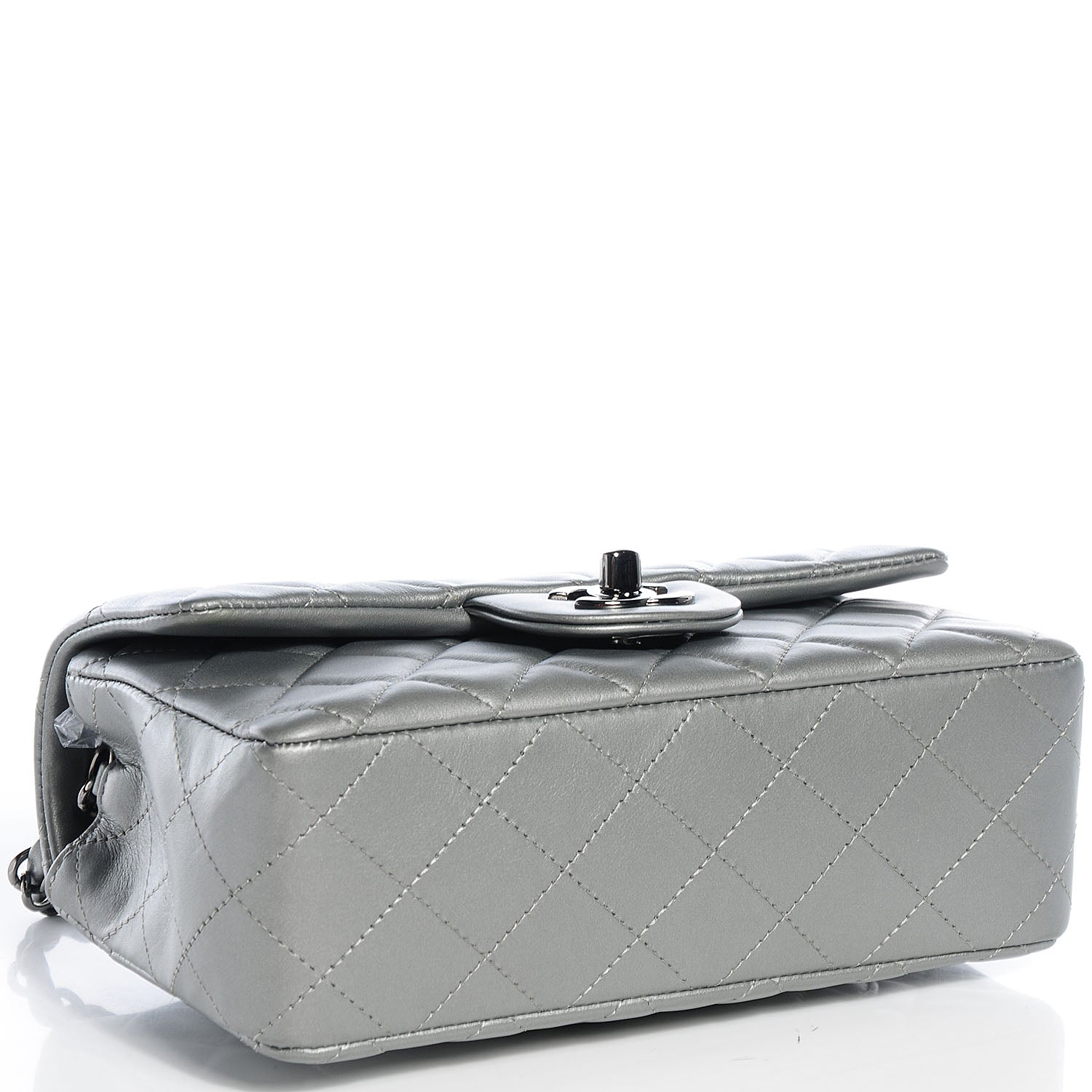 Chanel Lambskin Quilted Mini Flap Silver 4 of 9