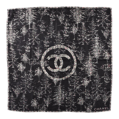 Chanel Silk Logo Square Scarf Black 1 of 4