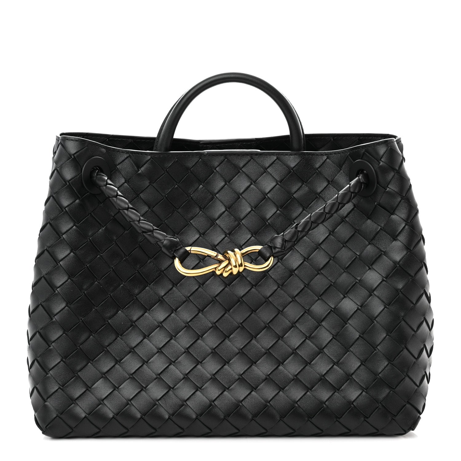 Bottega Veneta Nappa Intrecciato Medium Andiamo Shoulder Bag Black 1 of 10