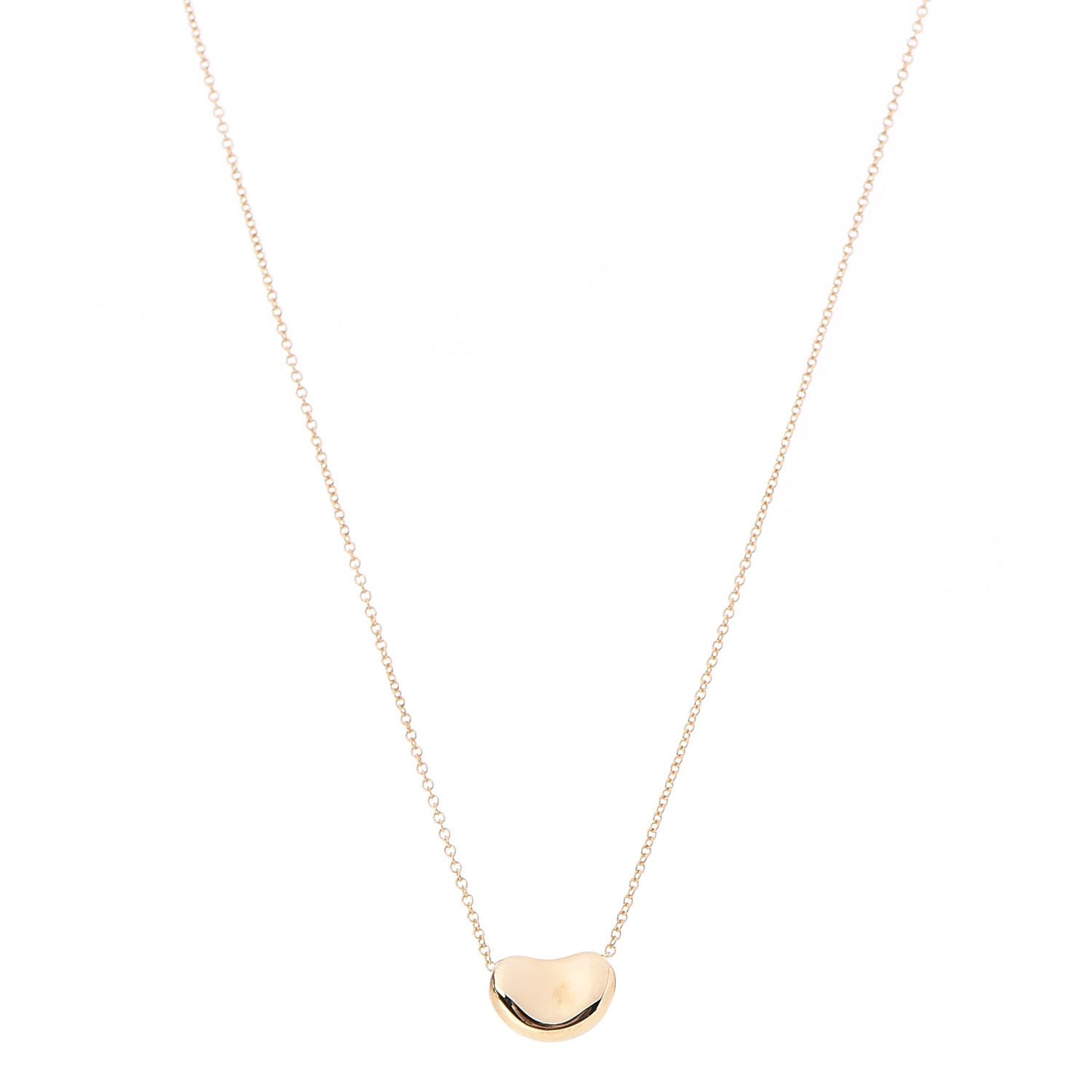 18K Yellow Gold 11mm Elsa Peretti Bean Pendant Necklace