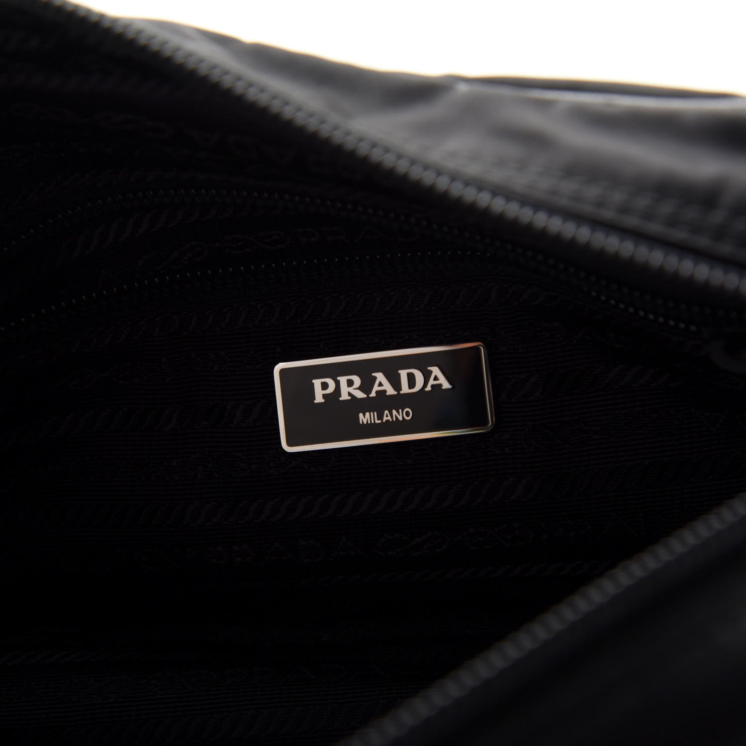 Prada Tessuto Nylon Studded New Vela Shoulder Bag Black Verde 6 of 10