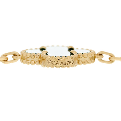 Van Cleef & Arpels 18K Yellow Gold Malachite 20 Motifs Vintage Alhambra Necklace 5 of 6