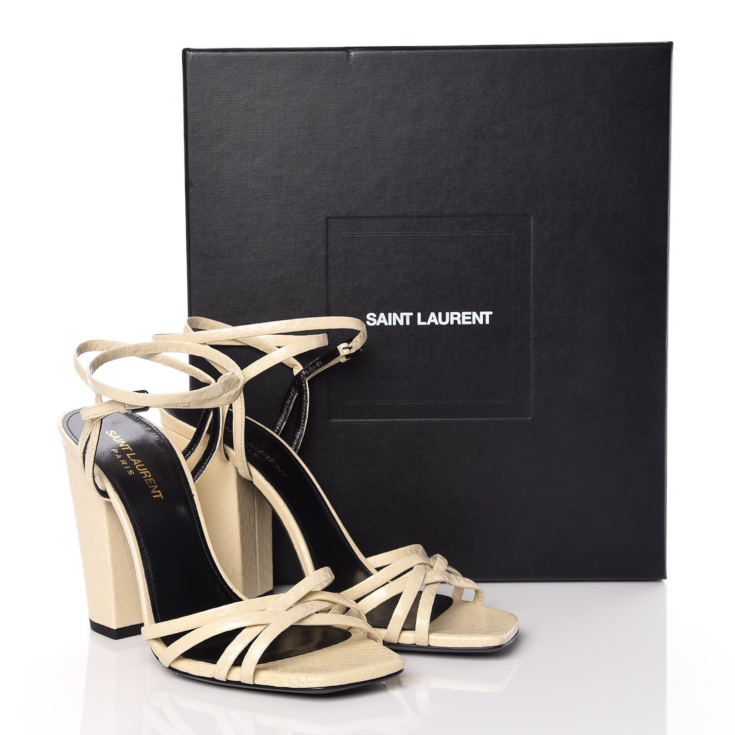 Ayers Oak 100 Ankle Crisscross Strap Sandals 38.5 Cream