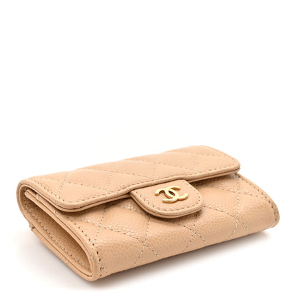 Chanel Caviar Quilted Flap Card Holder Wallet Beige 4 of 11