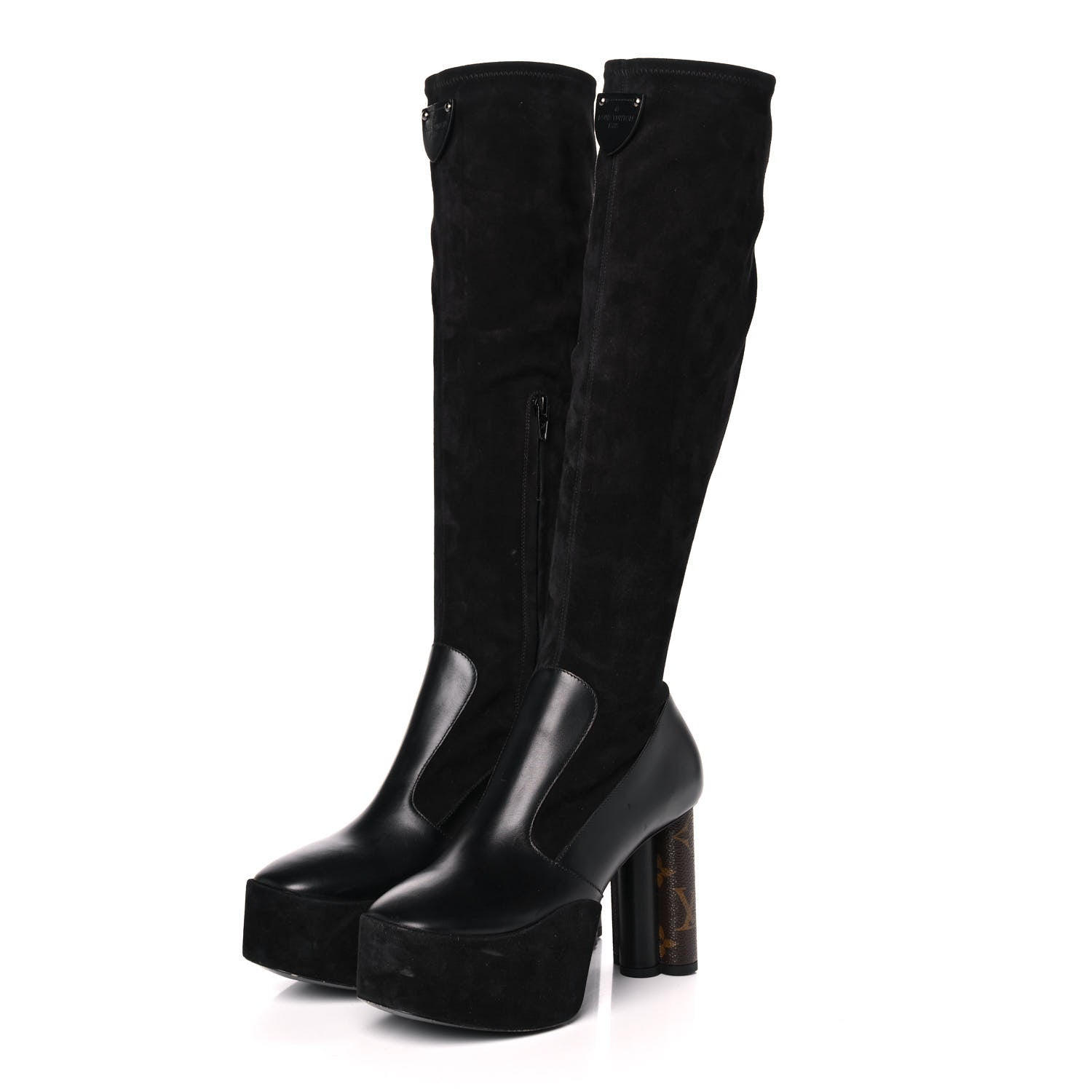 Louis Vuitton Suede Podium Platform High Boots 37 Black 3 of 9