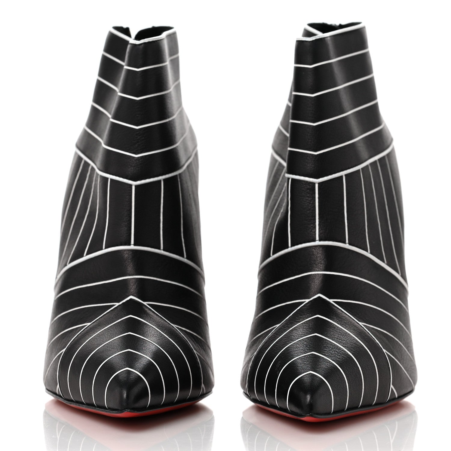 Christian Louboutin Calfskin Josselyn 100 Booties 41 Black White 2 of 11