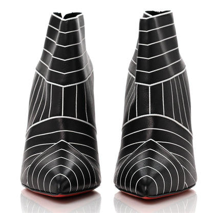 Christian Louboutin Calfskin Josselyn 100 Booties 41 Black White 2 of 11