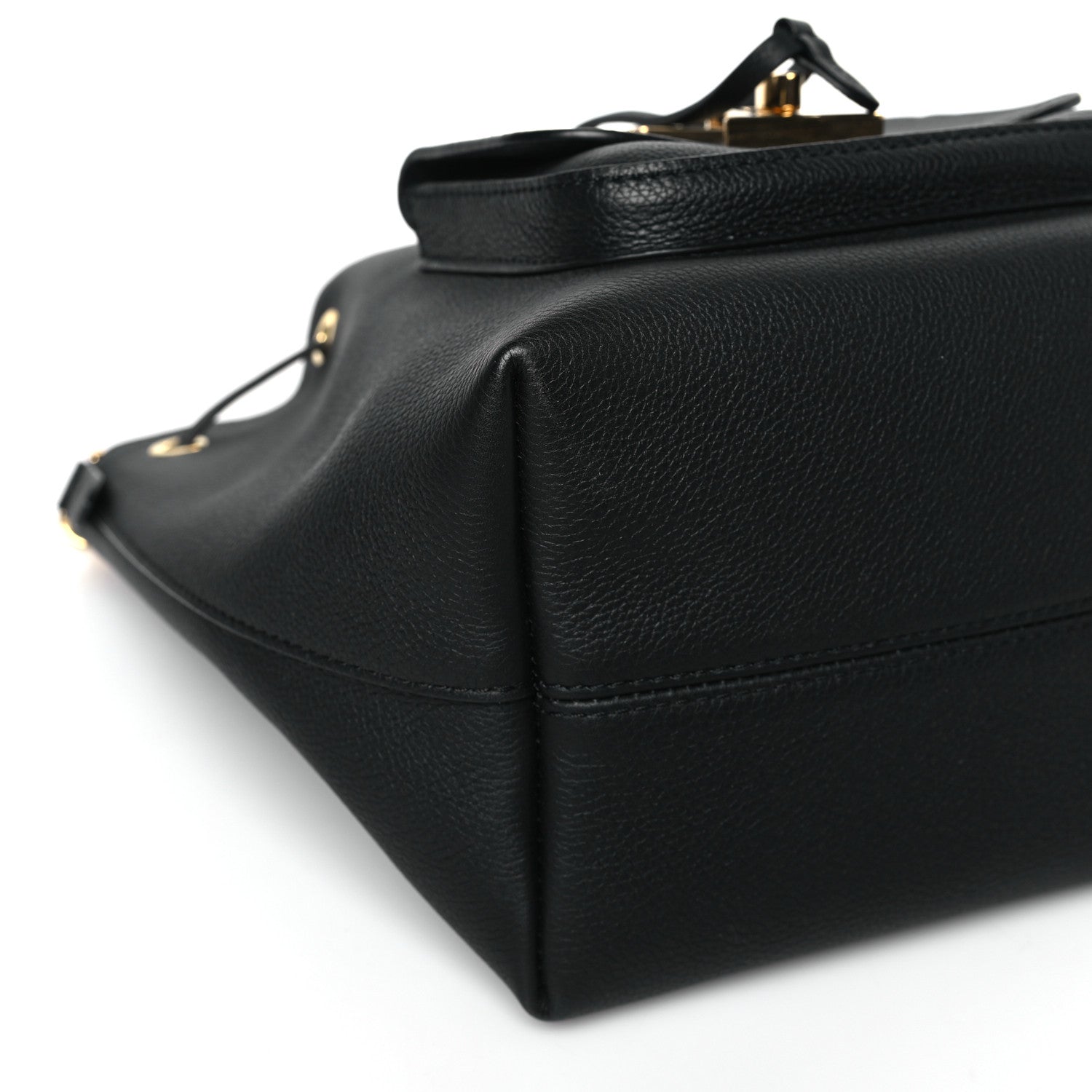 Louis Vuitton Calfskin Lockme Bucket MM Black 7 of 8