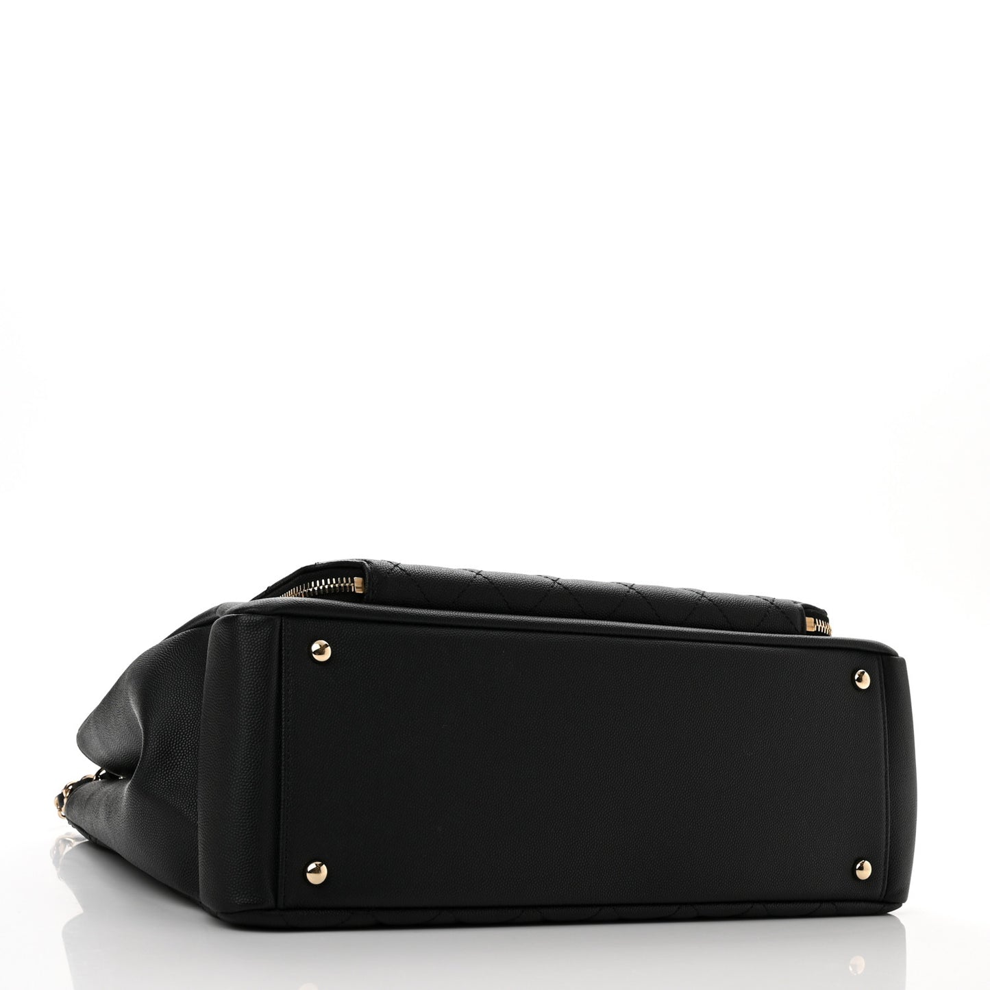 Caviar Quilted Large Business Affinity Shopping Bag Black