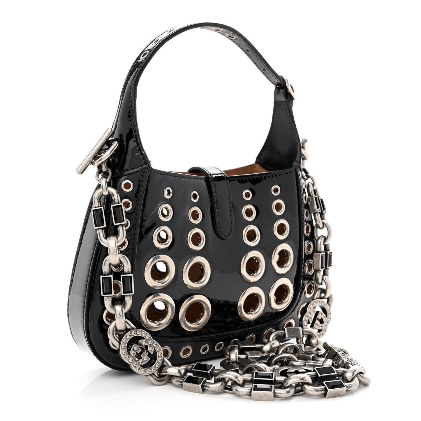 Patent Ha Ha Ha Mini Jackie 1961 Eyelet Hobo Black
