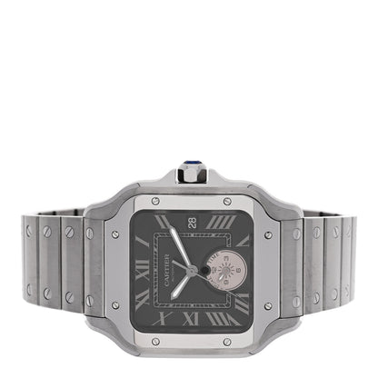 Cartier Stainless Steel 40mm Santos Dual Time Automatic Watch Grey 2 of 6