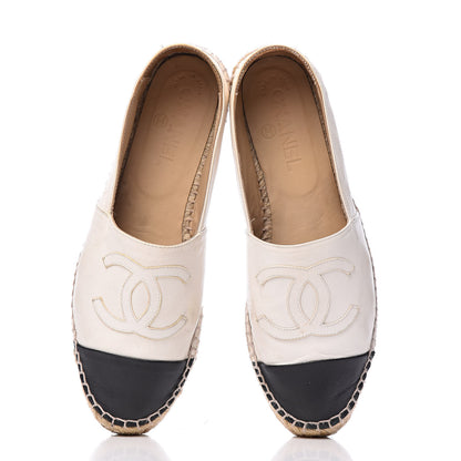 Chanel Lambskin CC Espadrilles 38 White Black 14 of 15