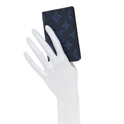 Louis Vuitton Calfskin Monogram Shadow Pocket Organizer Blue 2 of 6