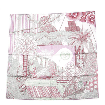Hermes Silk Acte III Scene I La Clairiere Scarf 90 Blanc Mauve Vert 1 of 7