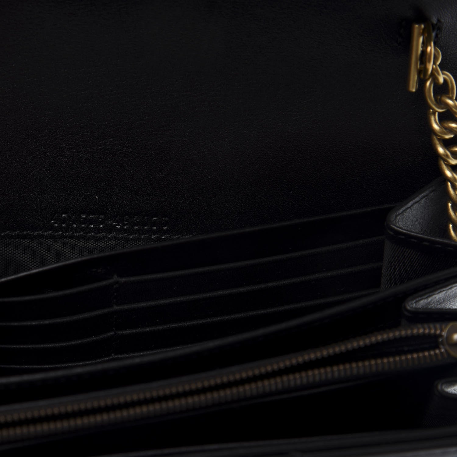 Gucci Calfskin Matelasse GG Marmont Chain Wallet Black 9 of 12