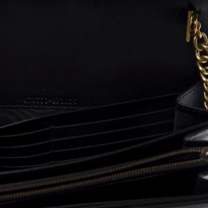 Gucci Calfskin Matelasse GG Marmont Chain Wallet Black 9 of 12