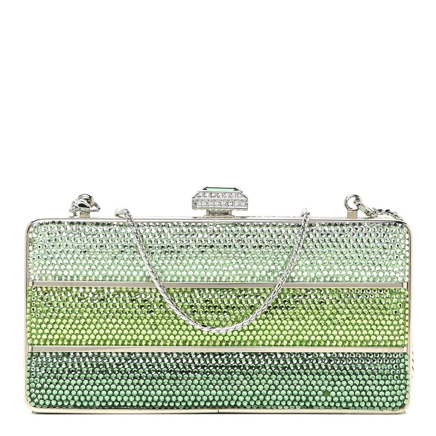 Swarovski Crystal Minaudiere Clutch Green