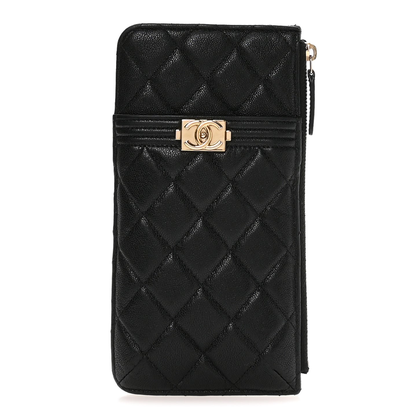 Caviar Quilted Boy iPhone Pouch Black