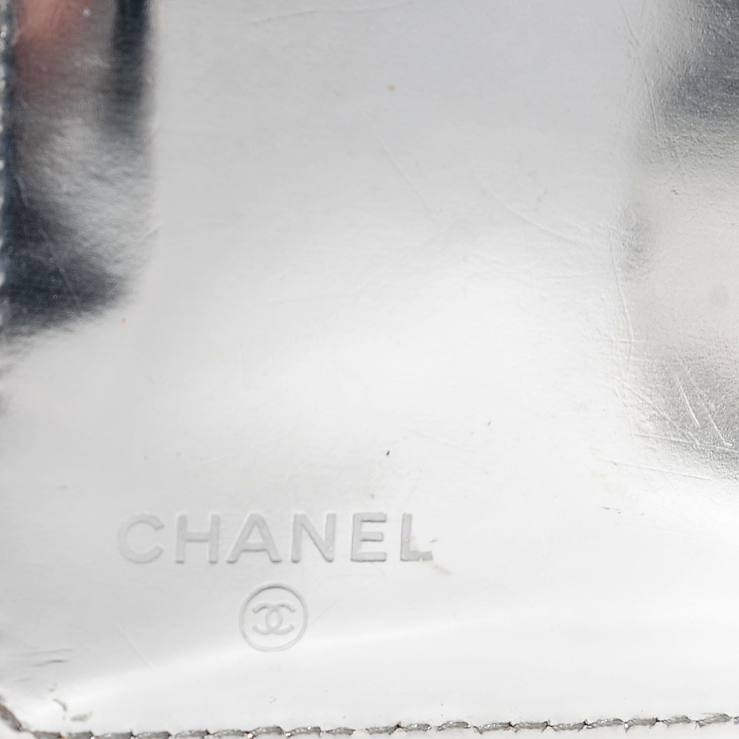 Chanel Metallic Calfskin Embossed CC Yen Wallet Silver 6 of 8