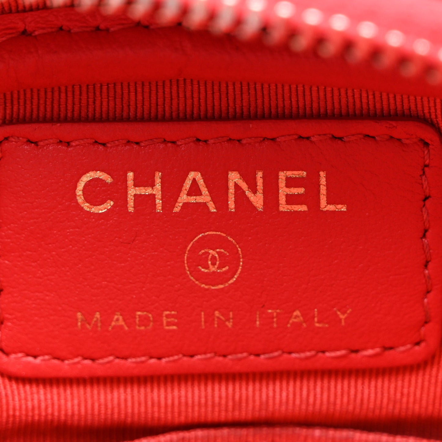 Caviar Quilted Double Zip Pouch Red