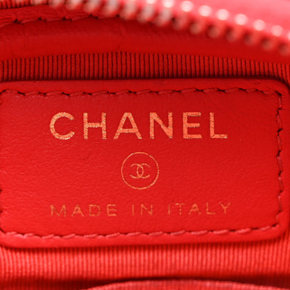 Chanel Caviar Quilted Double Zip Pouch Red 7 of 13