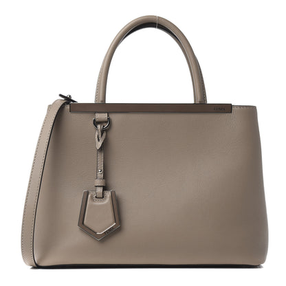 Fendi Vitello Dolce Century Petite 2Jours Tote Tortora Carbone 1 of 9