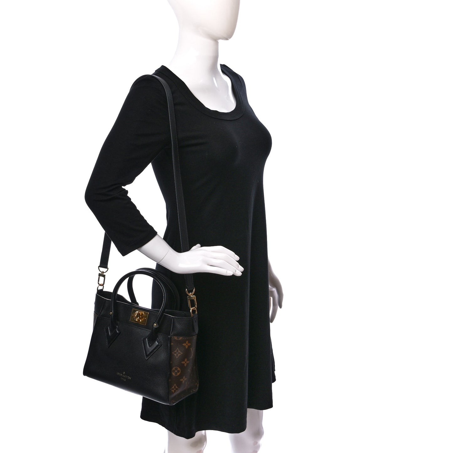 Calfskin Monogram On My Side PM Black