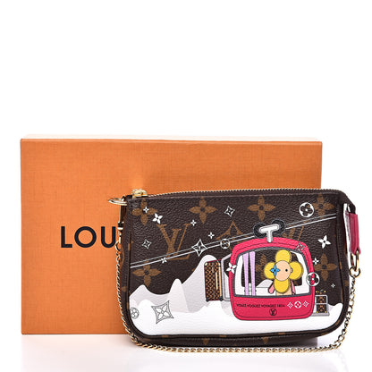 Louis Vuitton Monogram 2019 Christmas Animation Mini Courchevel Pochette Accessories Fuchsia 10 of 10