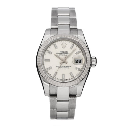Rolex Stainless Steel 18K White Gold 26mm Oyster Perpetual Datejust Watch Silver 179174 1 of 9