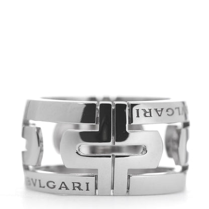 Bulgari 18K White Gold Wide Parentesi Band Ring 52 6 3 of 4